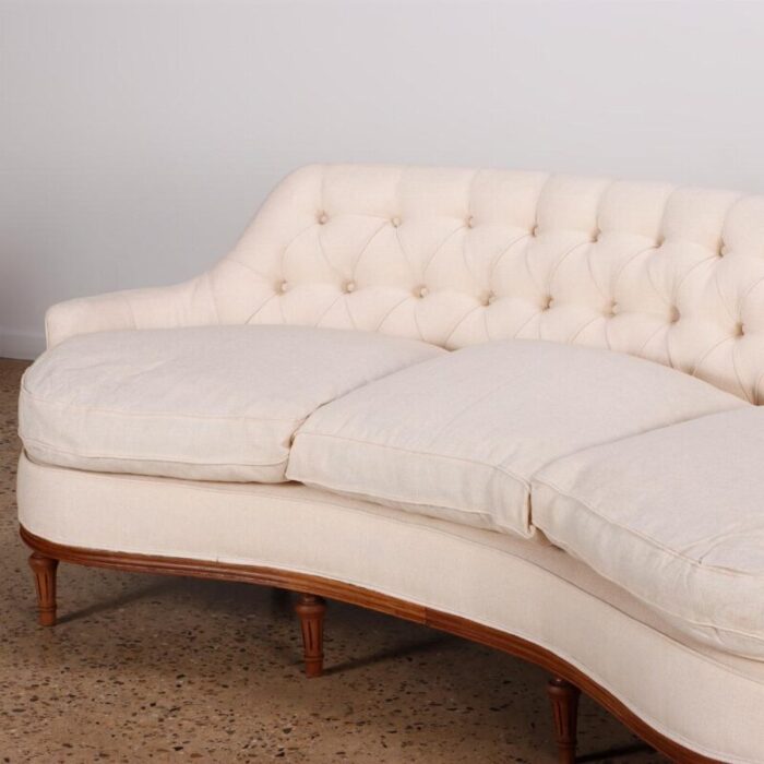 classic luxurious tufted curved back sofa c 1940 5555