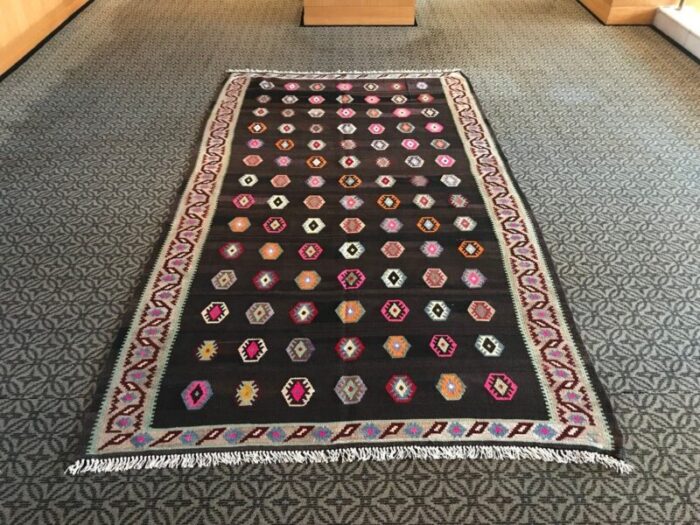 colorful anatolian kilim rug 1980s 1