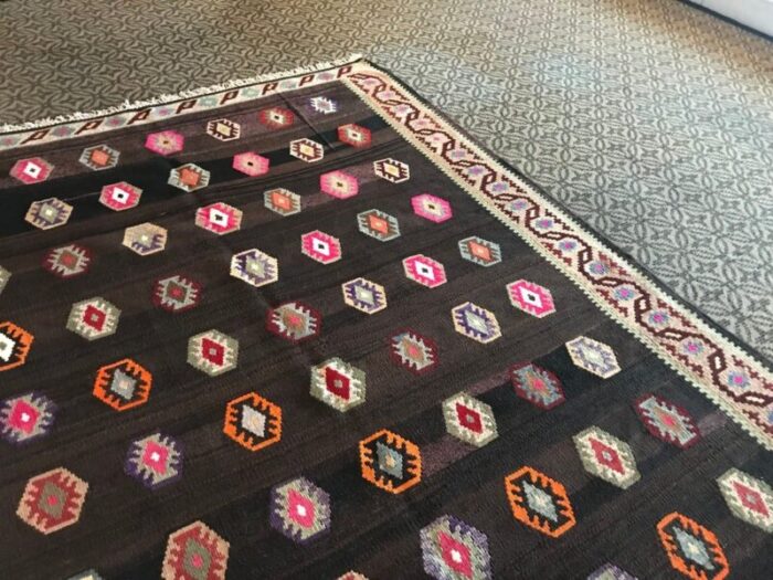 colorful anatolian kilim rug 1980s 2