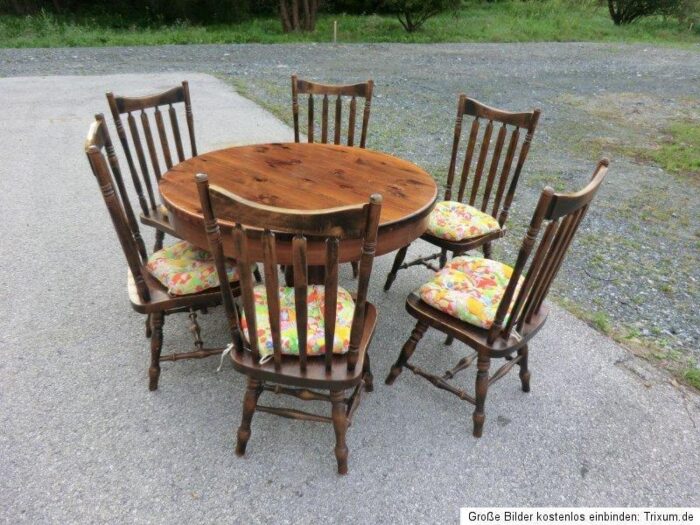 country house brown table and chairs set of 5 5569