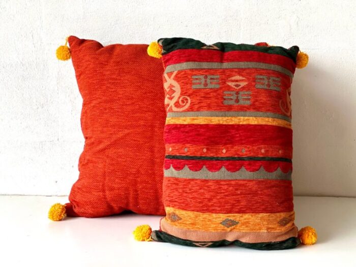 crimson gold fabric cushion 10