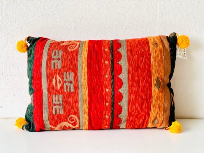 crimson gold fabric cushion 2