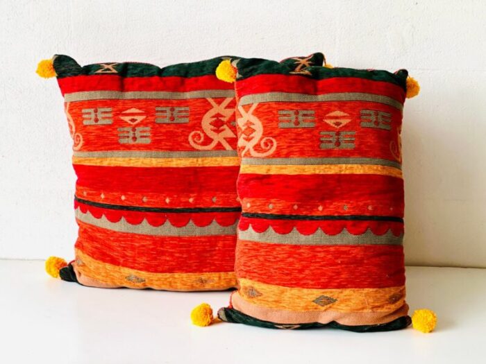 crimson gold fabric cushion 6