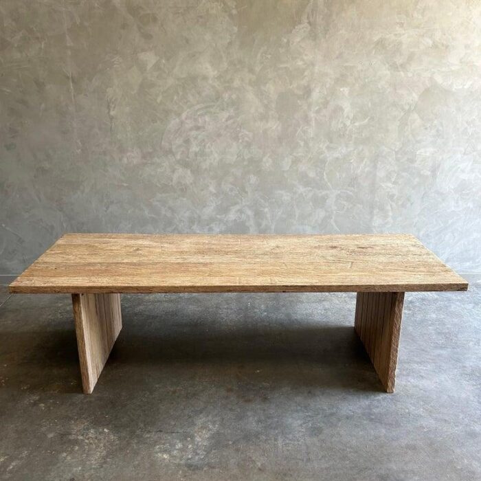 custom made reclaimed elm wood dining table 0487