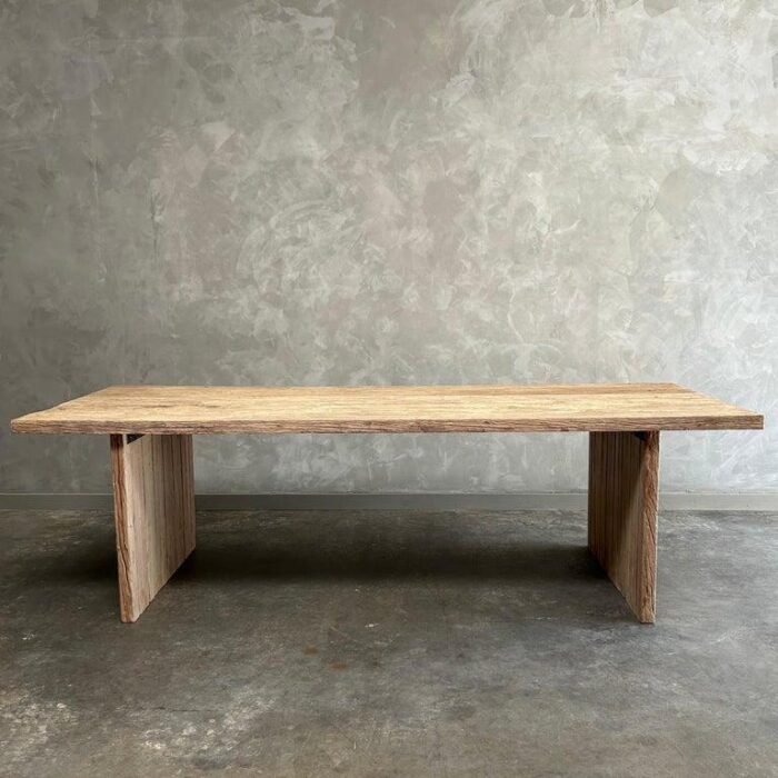 custom made reclaimed elm wood dining table 3455