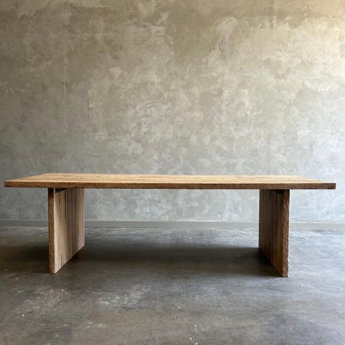 custom made reclaimed elm wood dining table 9923