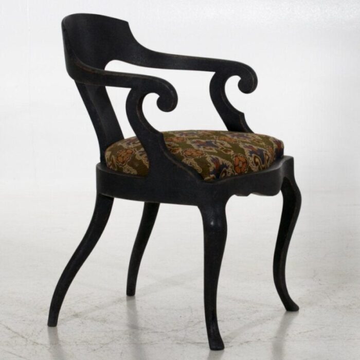 danish black armchair 1850s 1622