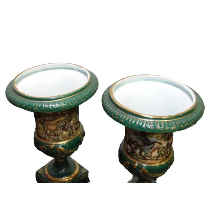 dark green porcelain vases set of 2 3