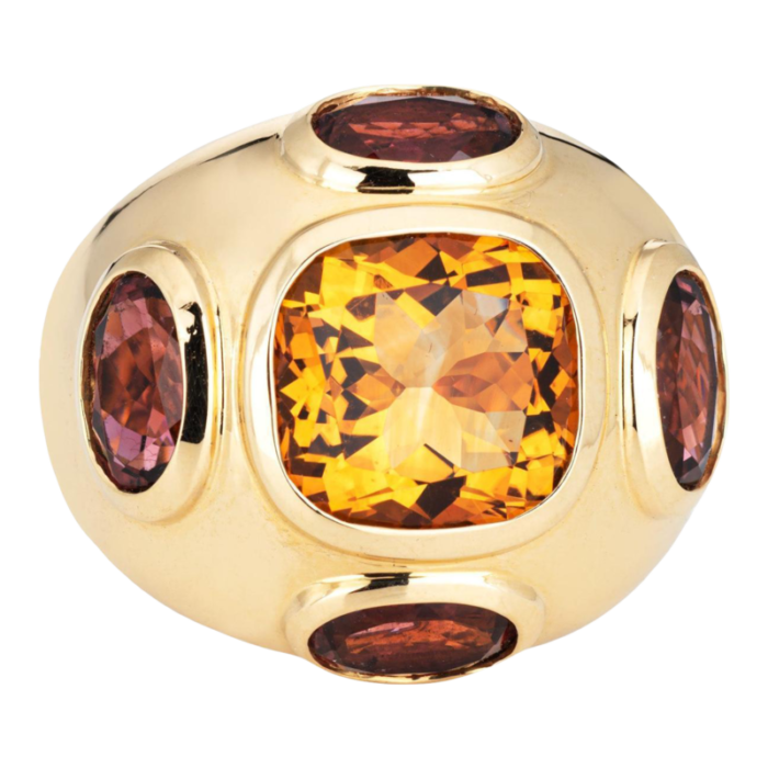 david yurman renaissance ring 18k gold citrine rhodalite garnet sz 65 1889