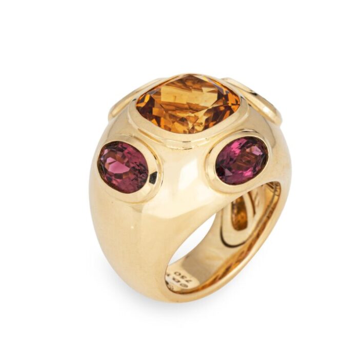 david yurman renaissance ring 18k gold citrine rhodalite garnet sz 65 5375