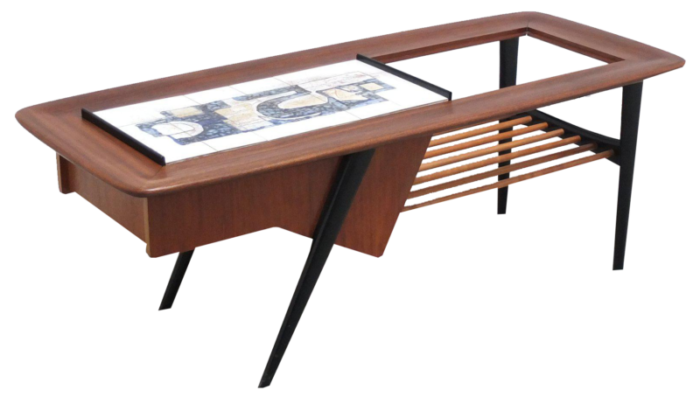 decorative coffee table with bar by alfred hendrickx for belform 1950s 8681