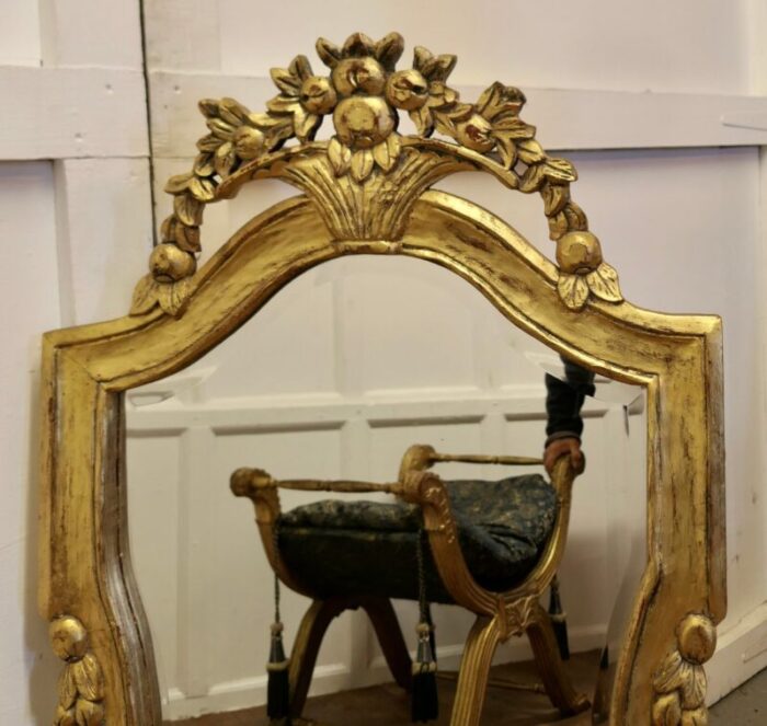 dramatic gilt wood french wall mirror 2