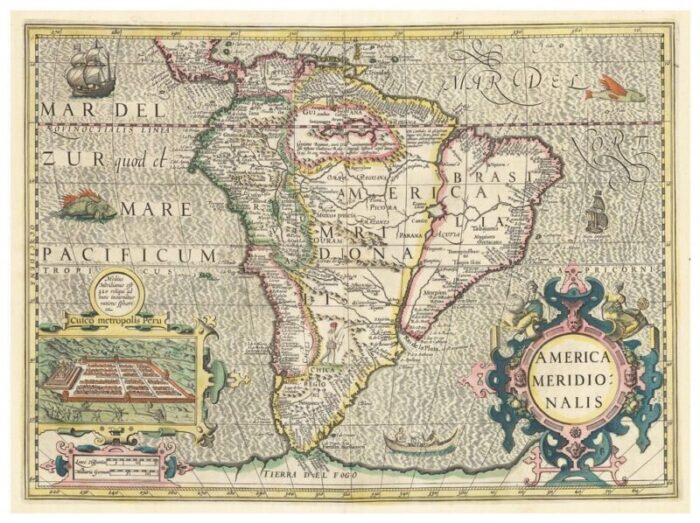 early 17th century dutch map of south america 1633 1