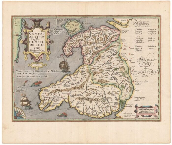 early 17th century map of wales 1619 2