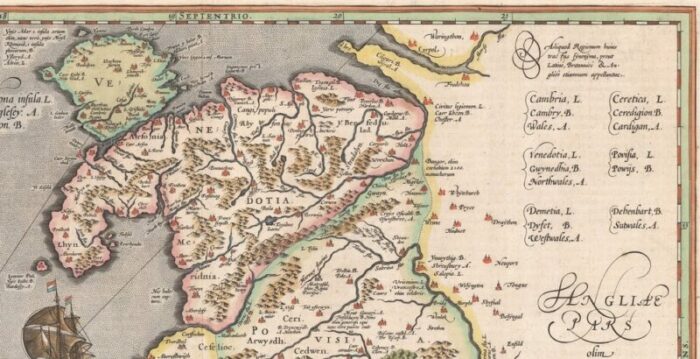 early 17th century map of wales 1619 4