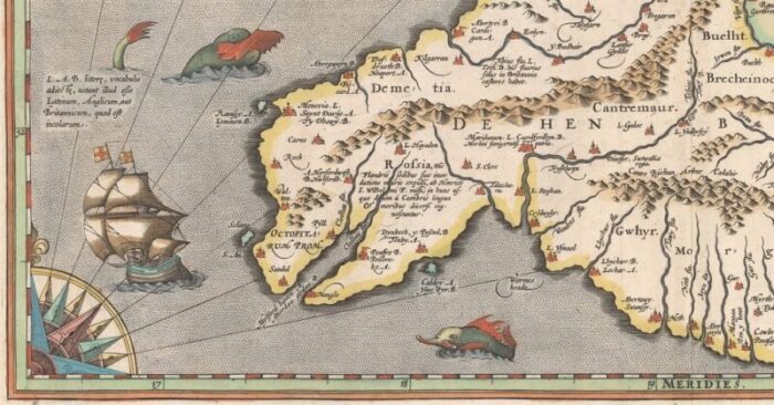 early 17th century map of wales 1619 6