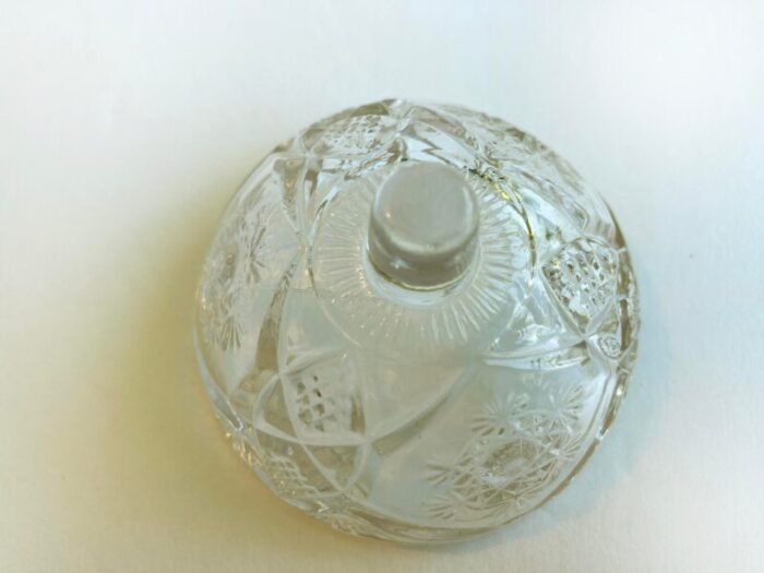 early 1900s cambridge pressed glass butter dish snowflake 3509