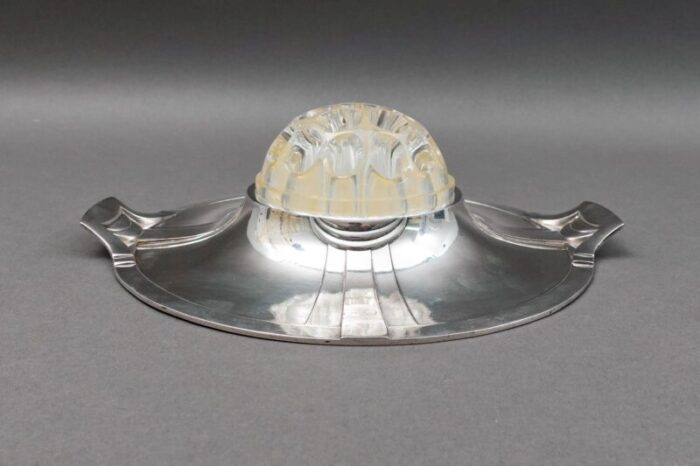 early 19th century christofle france art nouveau gallia silver plate flower frog dish tray 0122