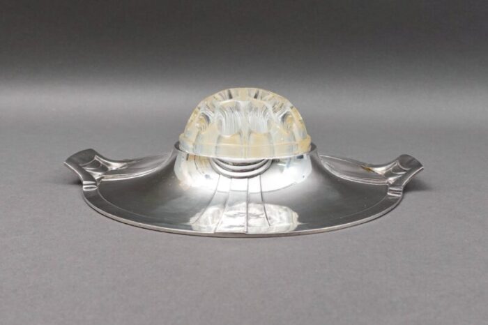 early 19th century christofle france art nouveau gallia silver plate flower frog dish tray 9232