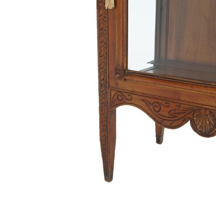 early 20th century antique eastlake victorian mahogany single door and mirrored curio cabinet c1900 2921