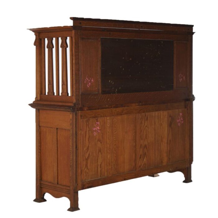 early 20th century antique english arts and crafts liberty and co oak sideboard with mirror c1910 3527