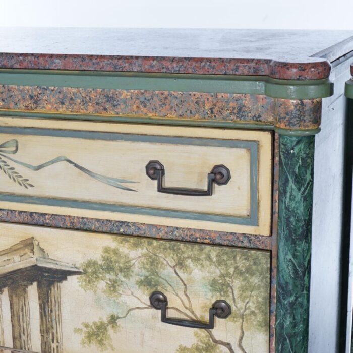 early 20th century antique neoclassical italian school faux painted and rouge marble chests a pair 2281