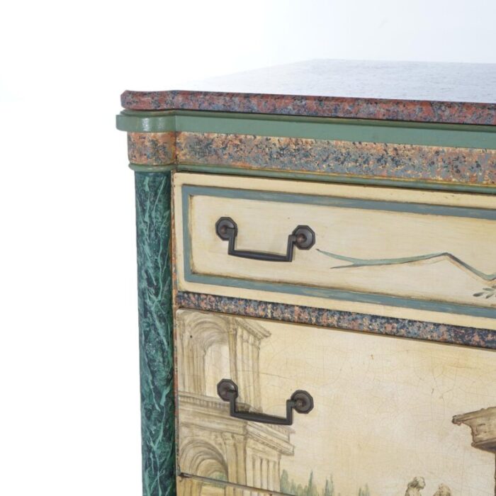 early 20th century antique neoclassical italian school faux painted and rouge marble chests a pair 4380