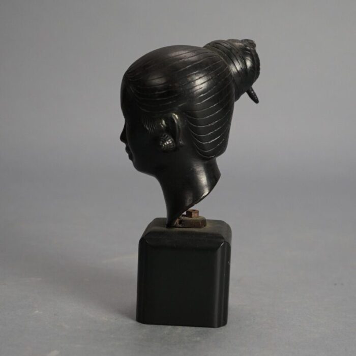 early 20th century japanese cast bronze portrait bust sculpture of a young woman circa 1920 1430