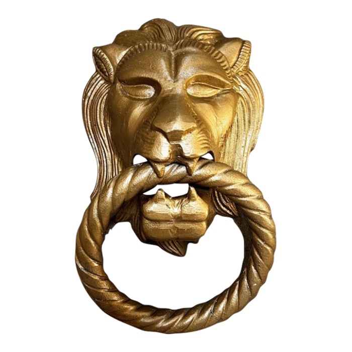 early 20th century large lions head door knocker 7974