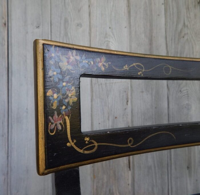 ebonized parcel gilt and paint decorated vanity stool mid 20th century 3319