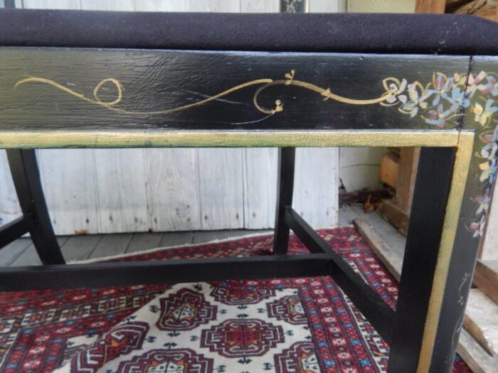 ebonized parcel gilt and paint decorated vanity stool mid 20th century 3753