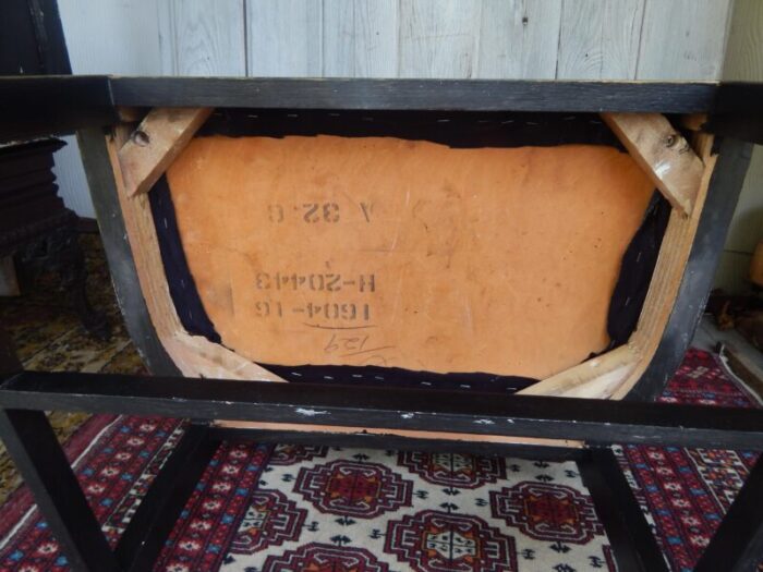 ebonized parcel gilt and paint decorated vanity stool mid 20th century 4661