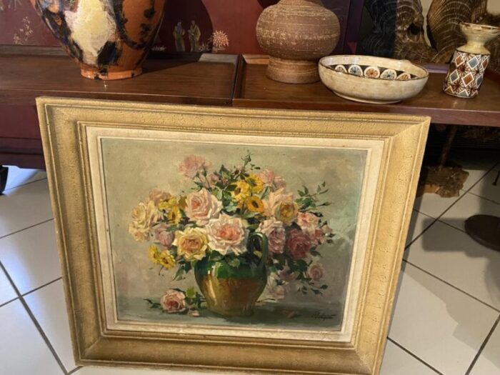 emile prodhon bouquet de roses painting framed 2188