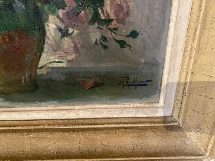 emile prodhon bouquet de roses painting framed 5790