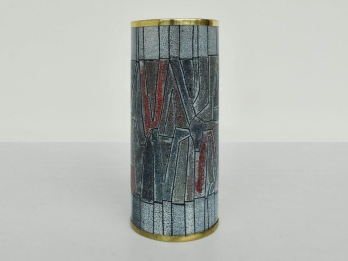 enameled metal and brass umbrella stand by siva poggibonsi for siva italy 1960s 2 1