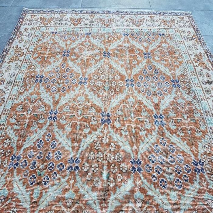 faded oushak rug 1960 6