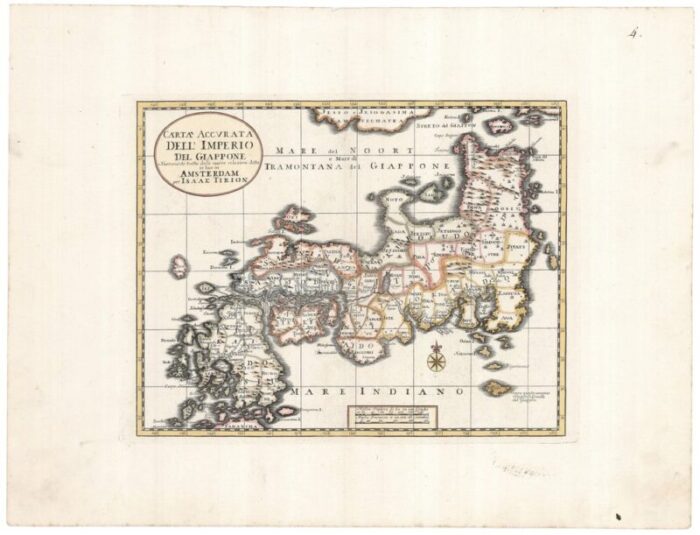 first state of the tirion albrizzi map of japan 2