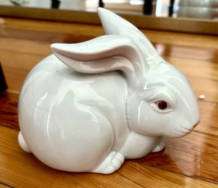 fitz and floyd vintage white porcelain bunny 6001