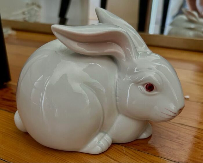 fitz and floyd vintage white porcelain bunny 8189