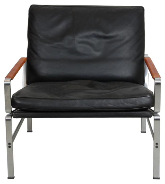 fk 6720 lounge chair in black leather by fabricius and kastholm 0935