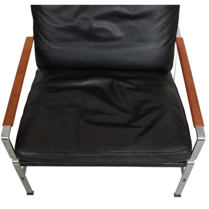 fk 6720 lounge chair in black leather by fabricius and kastholm 2857