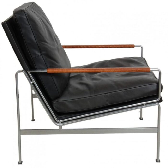 fk 6720 lounge chair in black leather by fabricius and kastholm 6180