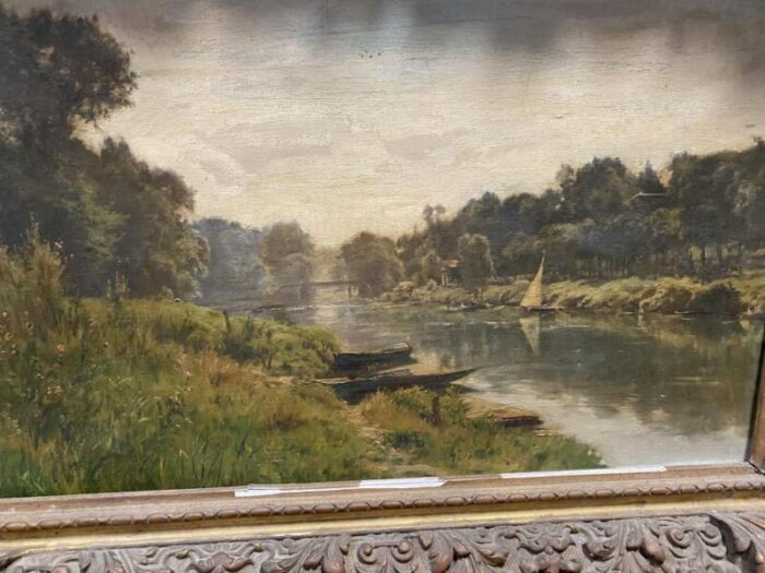 gabriel mathieu landscape oil framed 1899