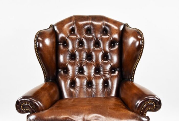 george ii brown leather armchair 3955