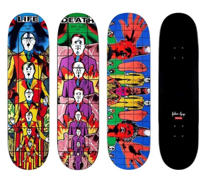 gilbert and george supreme skateboard decks set of 3 8112