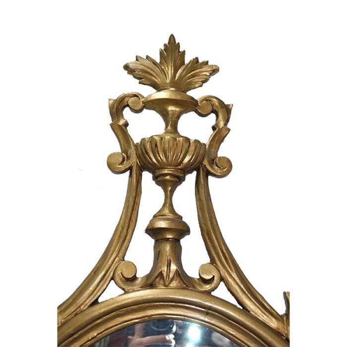 gilt gold carved empire mirror with fleur de li crest 4