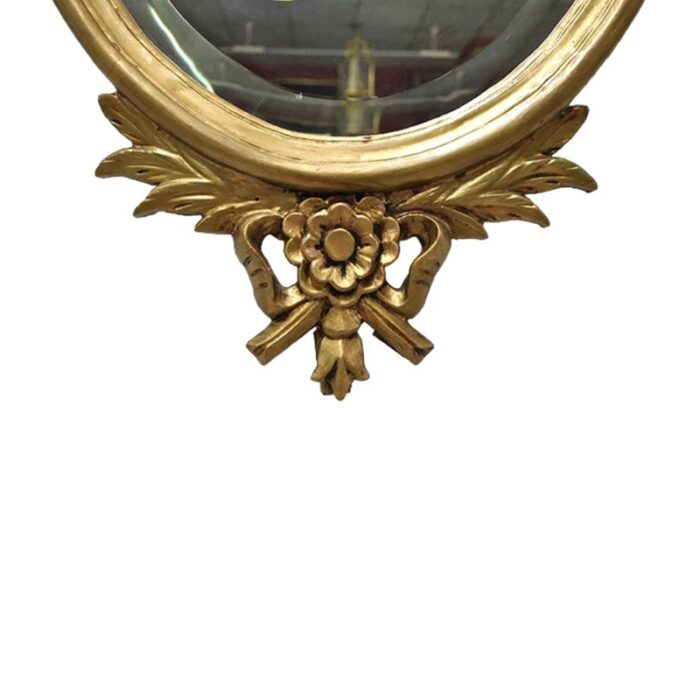 gilt gold carved empire mirror with fleur de li crest 5