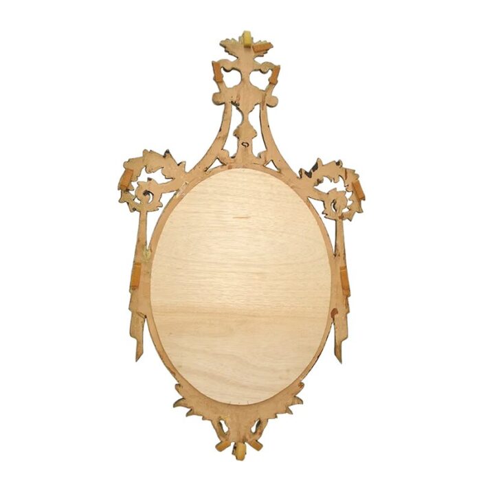 gilt gold carved empire mirror with fleur de li crest 6