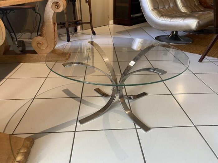 glass and chrome coffee table 3841