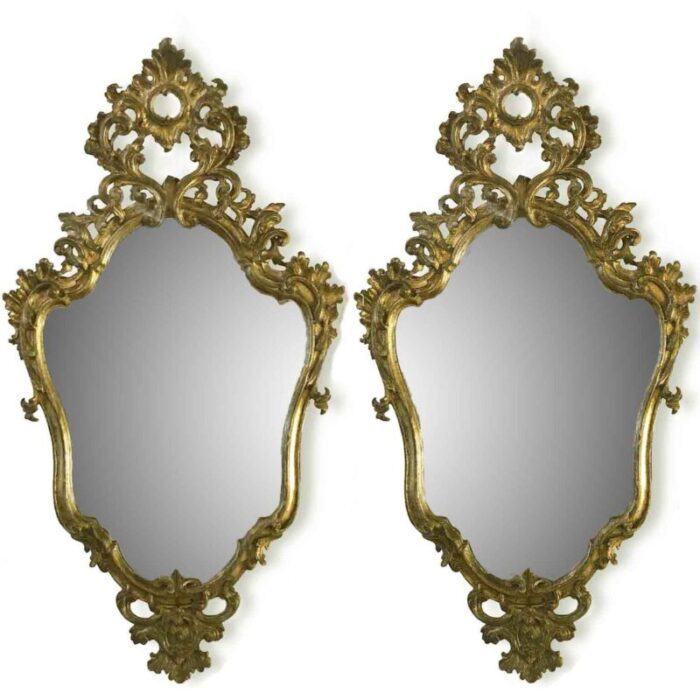 golden carved wooden mirrors in mecca set of 2 1